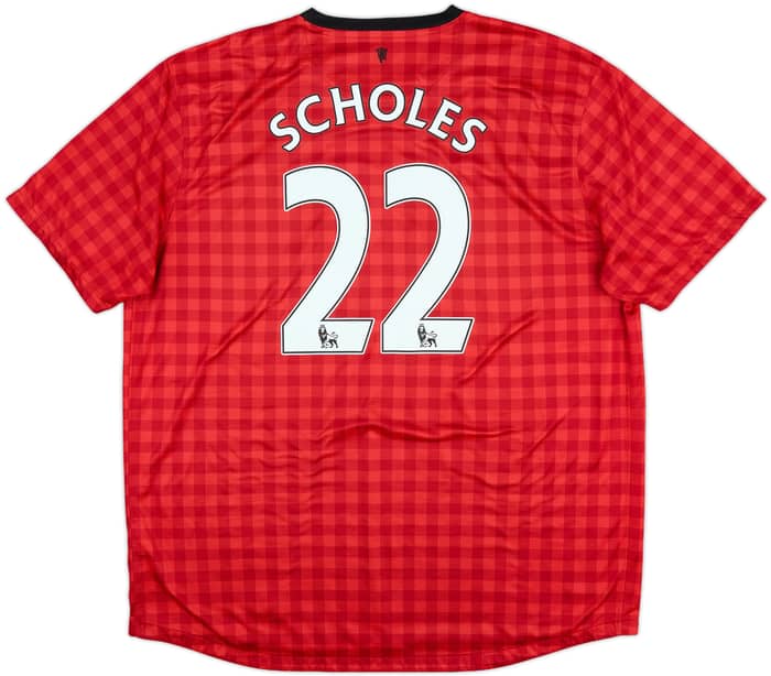 2012-13 Manchester United Home Shirt Scholes #22 - 7/10 - (XXL)