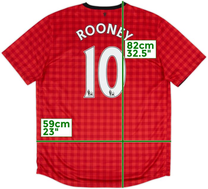 2012-13 Manchester United Home Shirt Rooney #10 - 6/10 - (XL)
