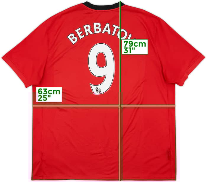 2009-10 Manchester United Home Shirt Berbatov #9 - 6/10 - (XXL)