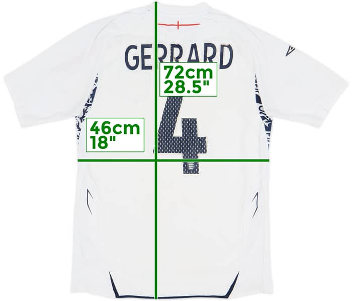 2007-09 England Home Shirt Gerrard #4 - 5/10 - (S)