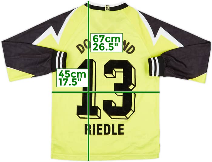 1995-96 Borussia Dortmund Home L/S Shirt Riedle #13 - 7/10 - (L)