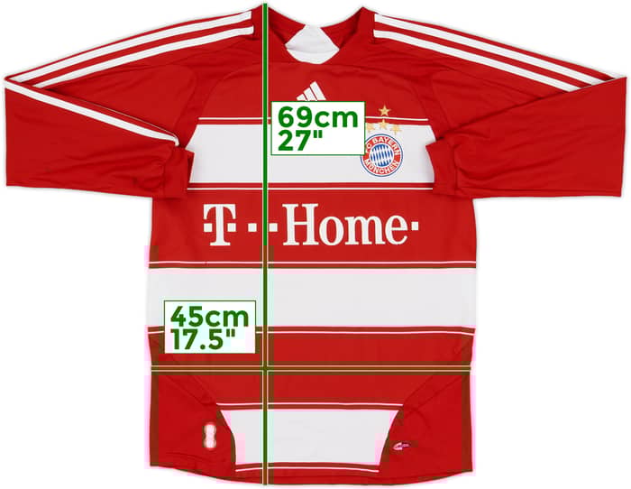 2008-09 Bayern Munich Home L/S Shirt - 7/10 - (XL.Boys)