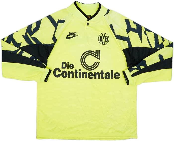 1991-92 Borussia Dortmund Home L/S Shirt - 8/10 - (L)