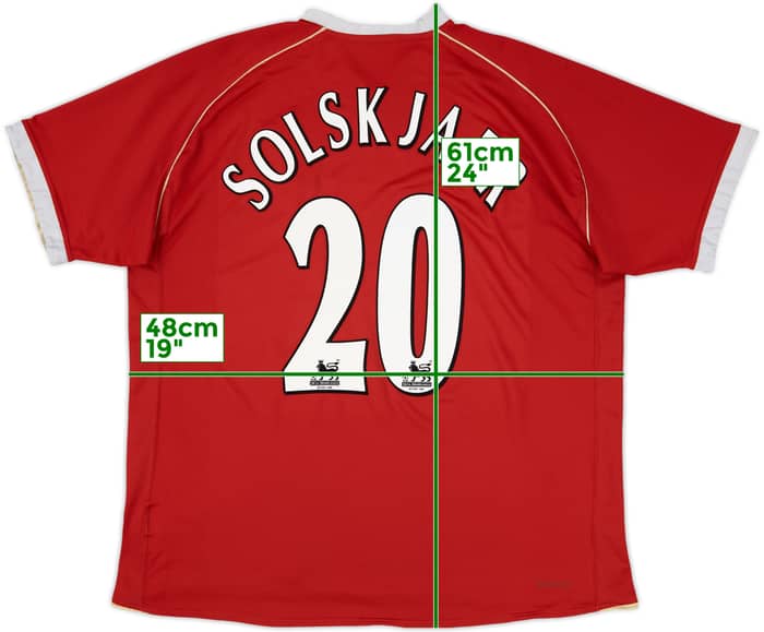 2006-07 Manchester United Home Shirt Solskjaer #20 - 5/10 - (XL)