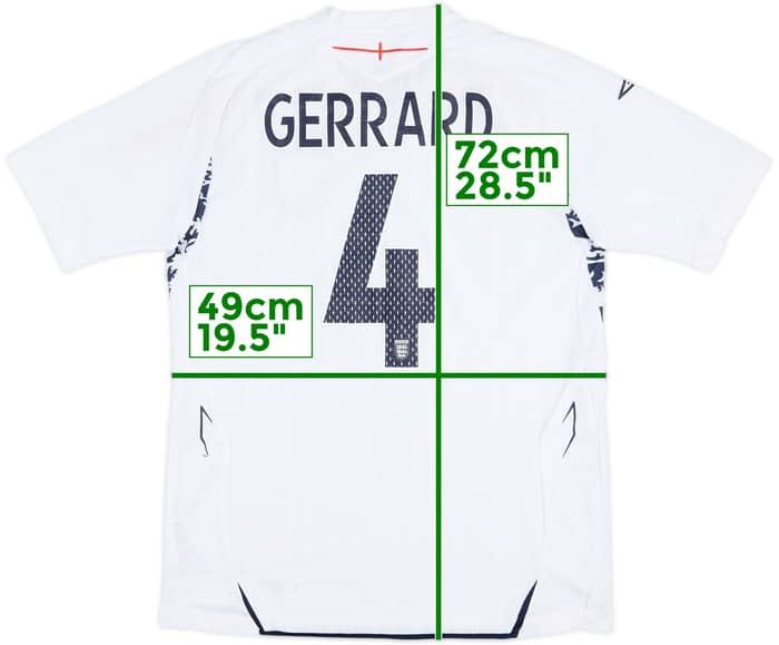2007-09 England Home Shirt Gerrard #4 - 6/10 - (M)