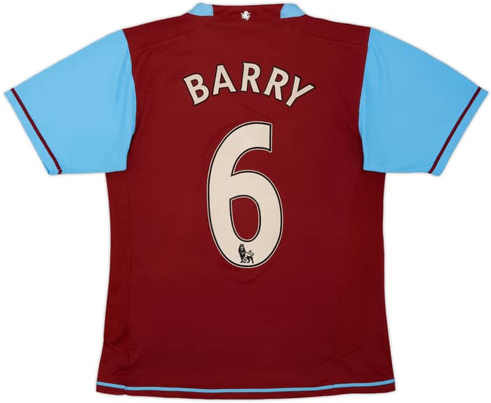 2007-08 Aston Villa Home Shirt Barry #6 - 5/10 - (S)