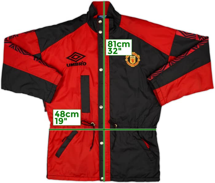 1995-97 Manchester United Umbro Padded Bench Coat - 7/10 - (M)