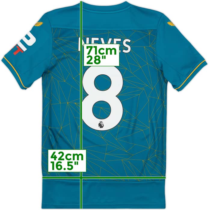 2022-23 Wolves Away Shirt Neves #8 - 9/10 - (XS)