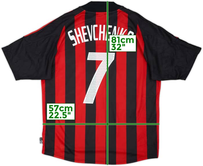 2002-03 AC Milan Home Shirt Shevchenko #7 - 6/10 - (L)