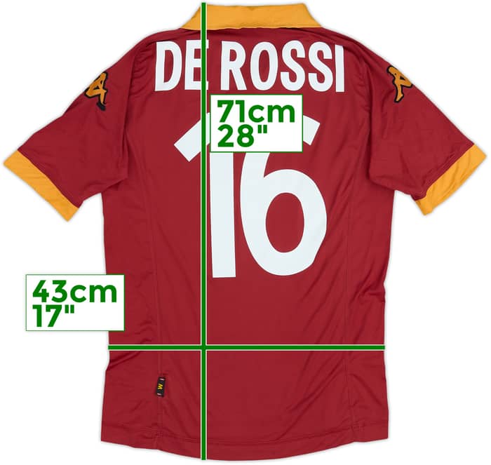 2012-13 Roma Home Shirt De Rossi #16 - 5/10 - (M)