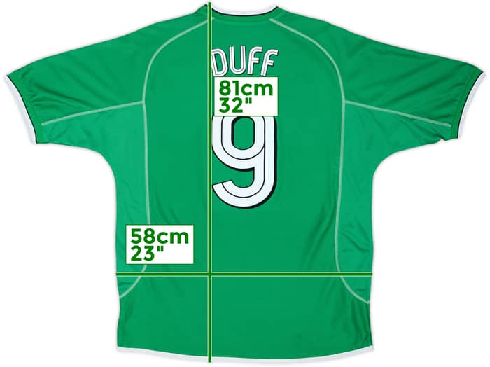 2002-03 Ireland Home Shirt Duff #9 - 8/10 - (XL)