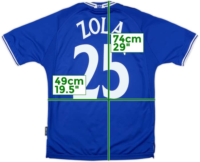 1999-01 Chelsea Home Shirt Zola #25 - 8/10 - (M)