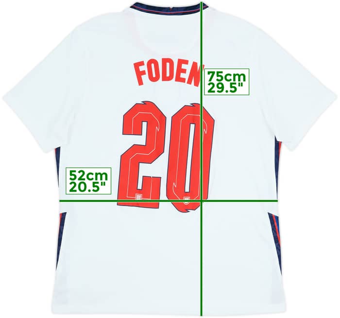 2020-22 England Home Shirt Foden #20 - 8/10 - (L)