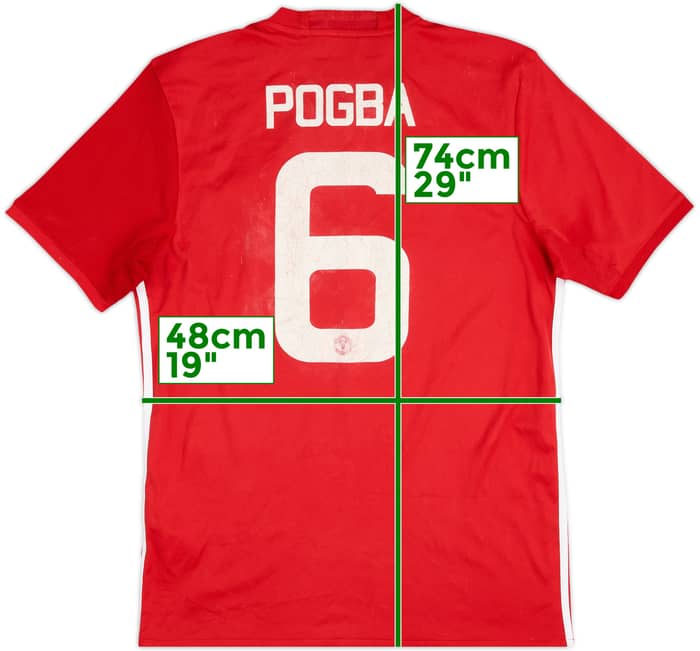 2016-17 Manchester United Home Shirt Pogba #6 - 4/10 - (M)