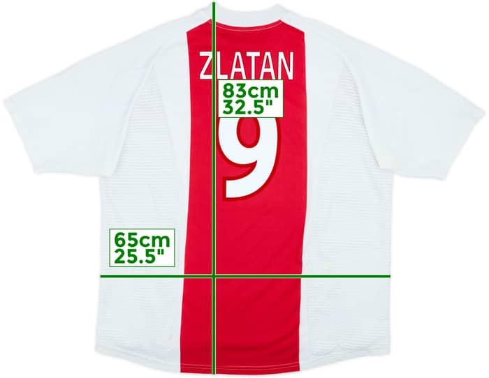 2002-04 Ajax Home Shirt Zlatan #9 - 6/10 - (XXL)