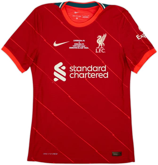 2021-22 Liverpool Authentic Home Shirt Virgil #4 - 9/10 - (S)