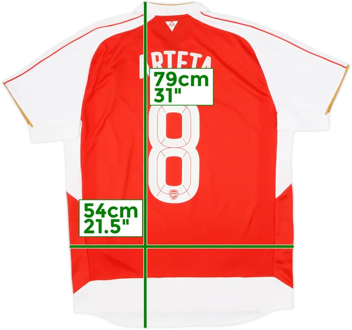 2015-16 Arsenal Local Camiseta Arteta #8 - 6/10 - (L)