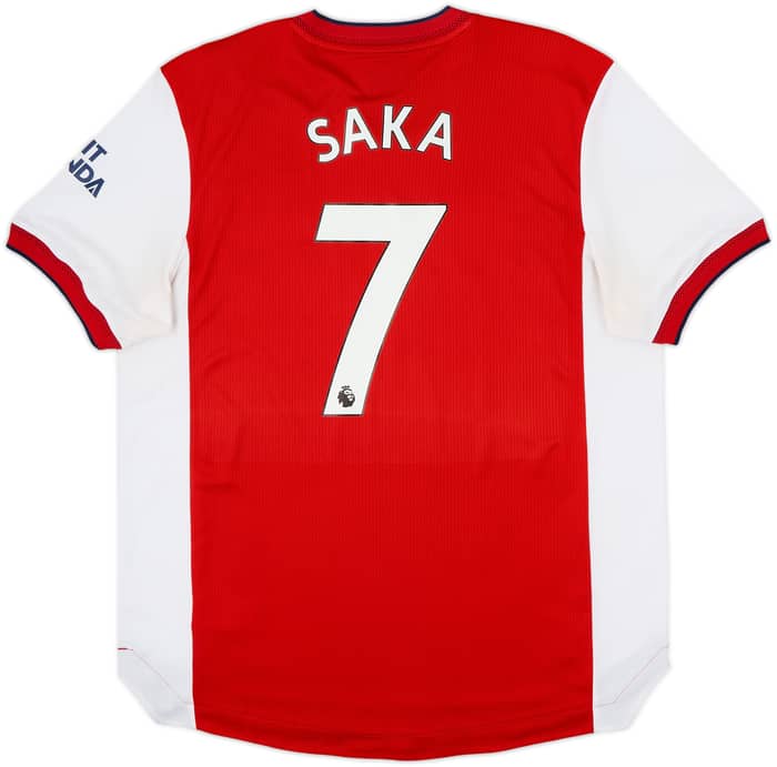 2021-22 Arsenal Authentic Home Shirt Saka #7 - 8/10 - (XL)