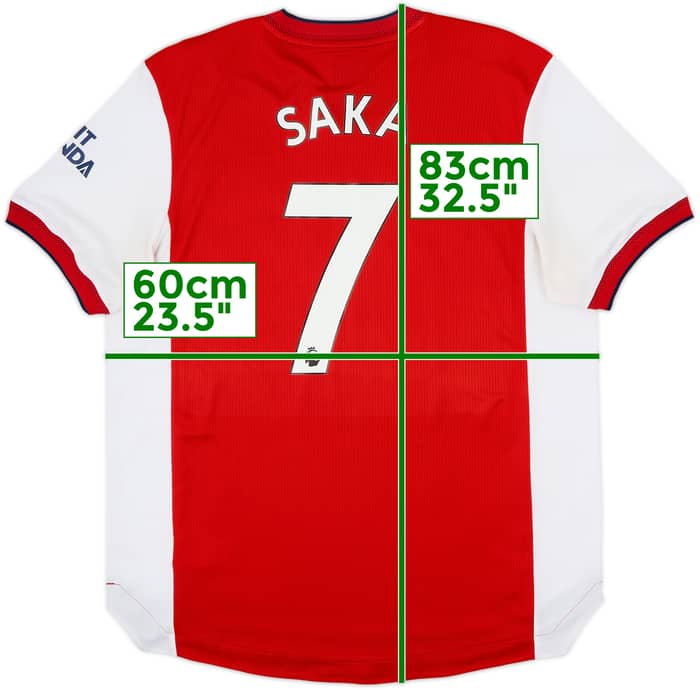 2021-22 Arsenal Authentic Home Shirt Saka #7 - 8/10 - (XL)