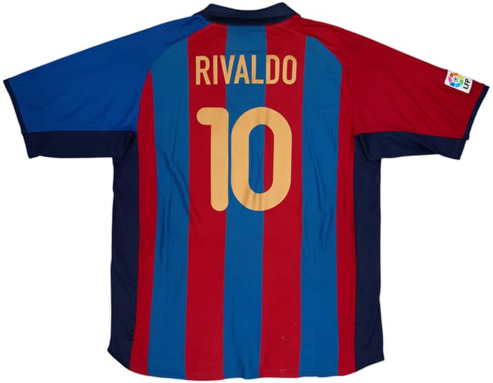 2001-02 Barcelona Home Shirt Rivaldo #10 - 7/10 - (XL)