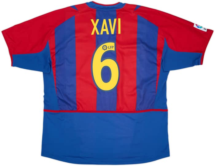 2002-03 Barcelona Home Shirt Xavi #6 - 8/10 - (XL)