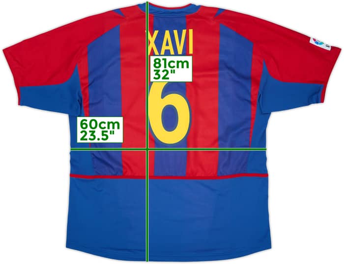 2002-03 Barcelona Home Shirt Xavi #6 - 8/10 - (XL)