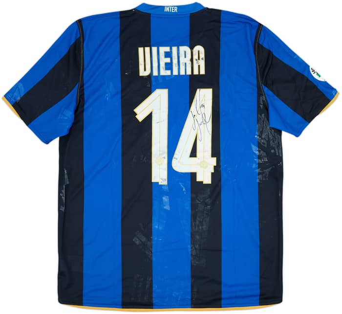 2008-09 Inter Milan Signed Home Shirt Vieira #14 - 4/10 - (XL)