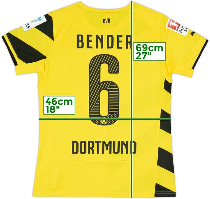 2014-15 Borussia Dortmund Home Shirt Bender #6 - 8/10 - (Women's M)