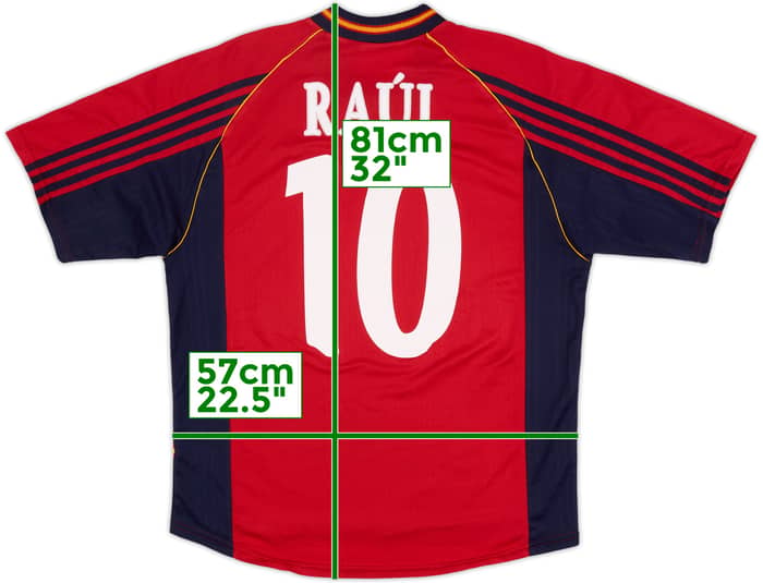 1998-99 Spain Home Shirt Raul #10 - 6/10 - (L)
