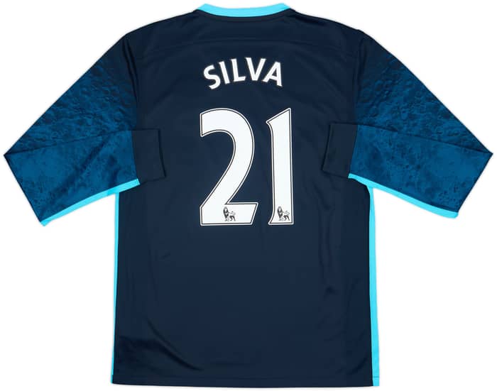 2015-16 Manchester City Away L/S Shirt Silva #21 - 8/10 - (M)