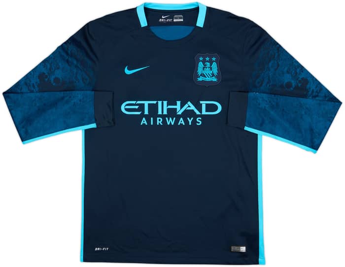 2015-16 Manchester City Away L/S Shirt Silva #21 - 8/10 - (M)