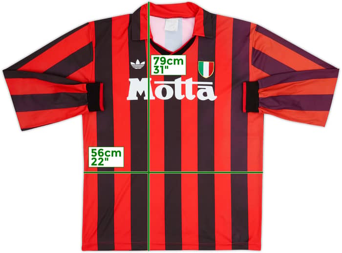 1992-93 AC Milan Home L/S Shirt #9 - 6/10 - (XL)
