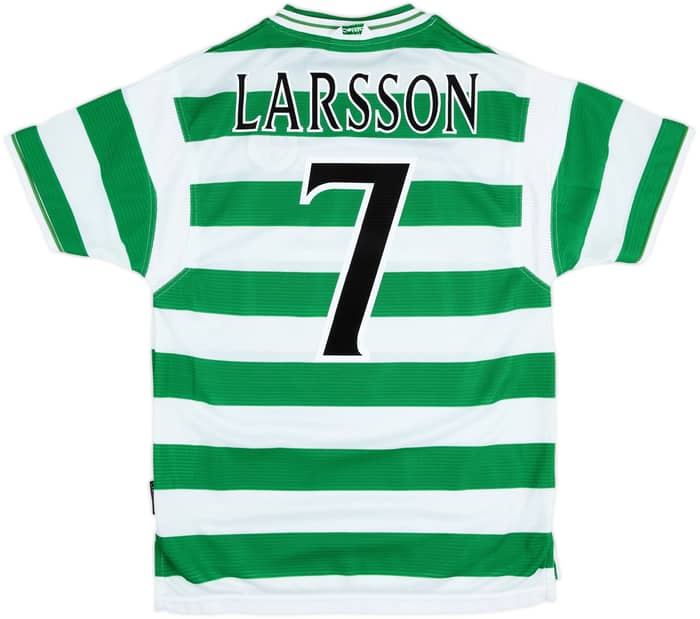 1999-01 Celtic Home Shirt Larsson #7 - 8/10 - (M)