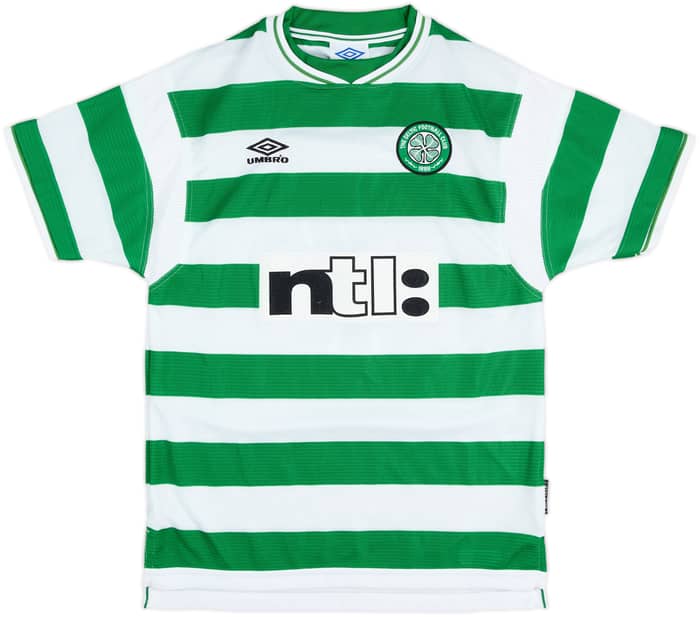1999-01 Celtic Home Shirt Larsson #7 - 8/10 - (M)