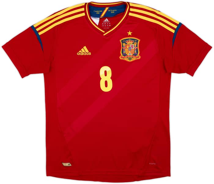 2011-12 Spain Home Shirt Xavi #8 - 8/10 - (XL.Boys)