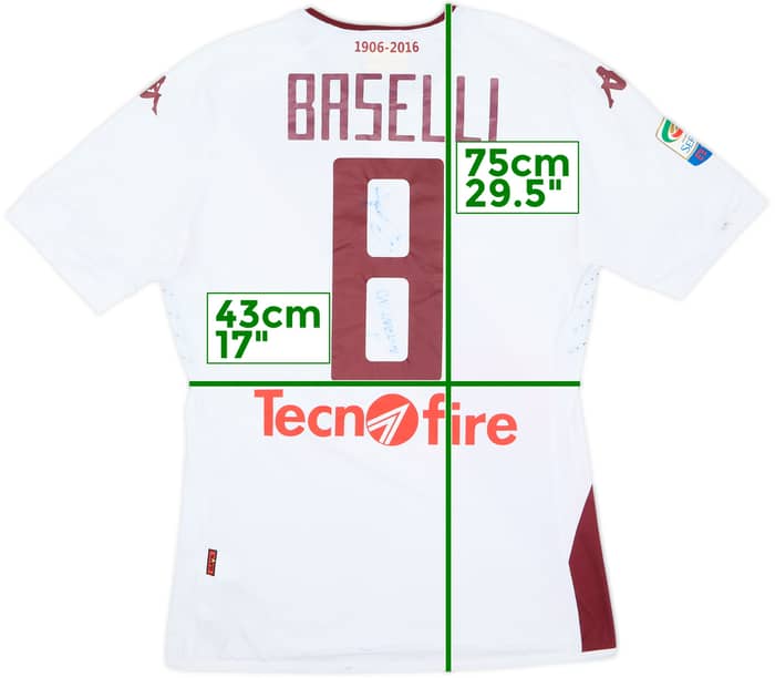 Camiseta de visitante versión jugador firmada del Torino 2016-17 Baselli #8 - 6/10 - (XL)