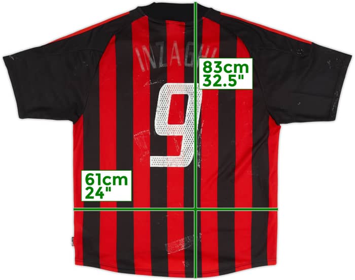 2002-03 AC Milan Home Shirt Inzaghi #9 - 4/10 - (XL)