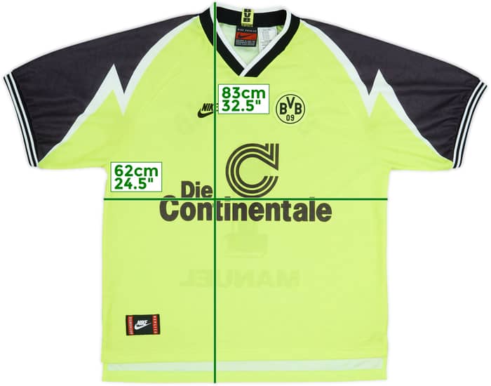 1995-96 Borussia Dortmund Home Shirt Manuel #1 - 8/10 - (XXL)