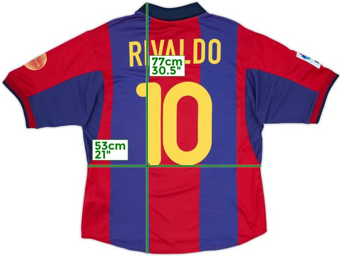 2000-01 Barcelona Home Shirt Rivaldo #10 - 7/10 - (M)