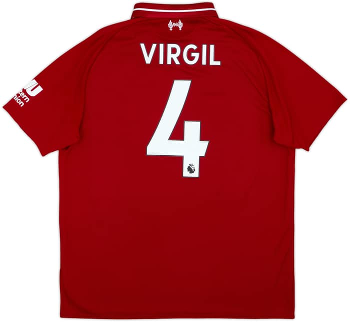 2018-19 Liverpool Home Shirt Virgil #4 - 5/10 - (L)
