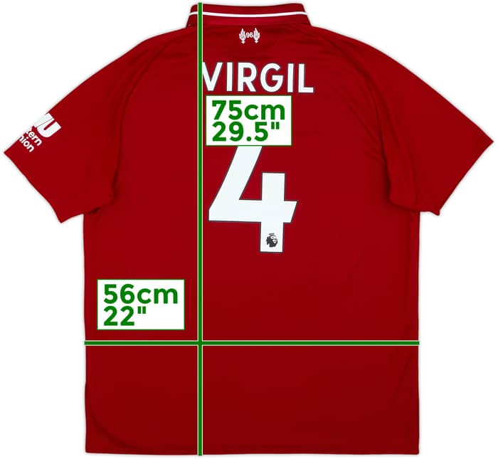 2018-19 Liverpool Home Shirt Virgil #4 - 5/10 - (L)