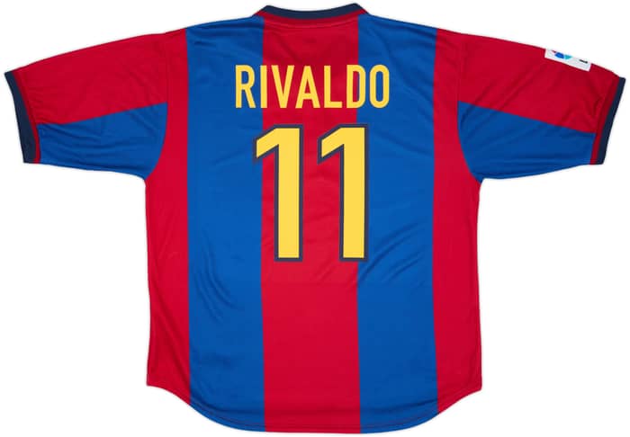 1998-00 Barcelona Home Shirt Rivaldo #11 - 9/10 - (L)