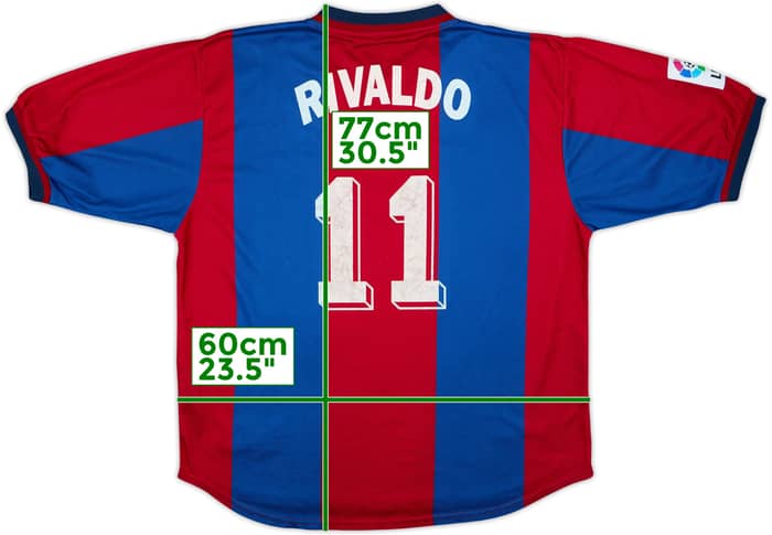 1998-00 Barcelona Home Shirt Rivaldo #11 - 6/10 - (XL)