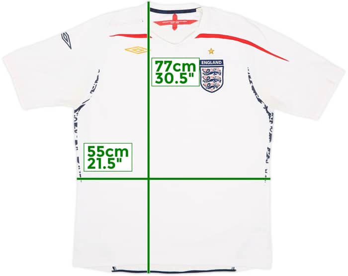 2007-09 England Home Shirt - 5/10 - (XL)