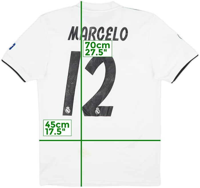 2018-19 Real Madrid Home Shirt Marcelo #12 - 6/10 - (S)