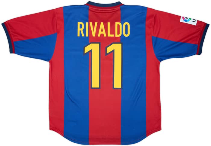 1998-00 Barcelona Home Shirt Rivaldo #11 - 8/10 - (L)