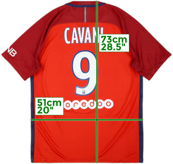 Camiseta de visitante del Paris Saint-Germain 2016-17 Cavani #9 - 6/10 - (M)