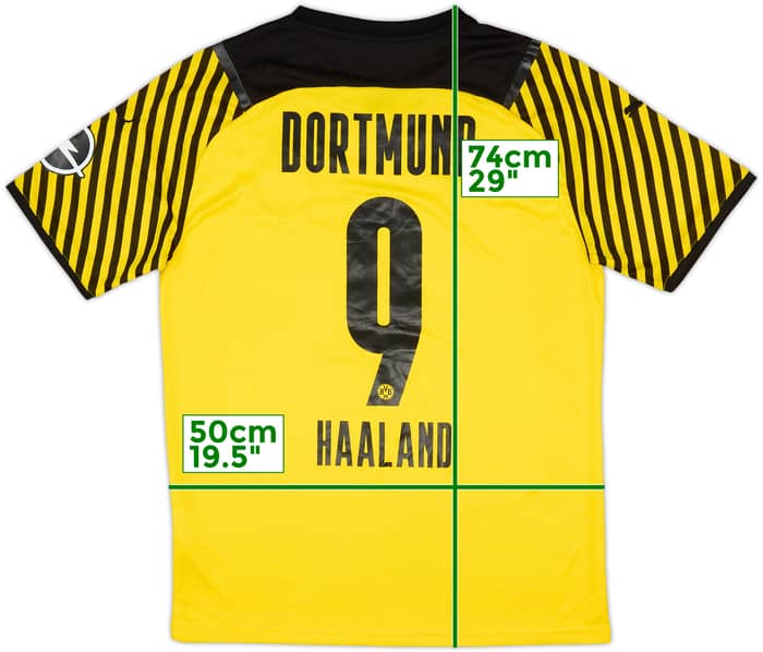2021-22 Borussia Dortmund Home Shirt Haaland #9 - 8/10 - (L)
