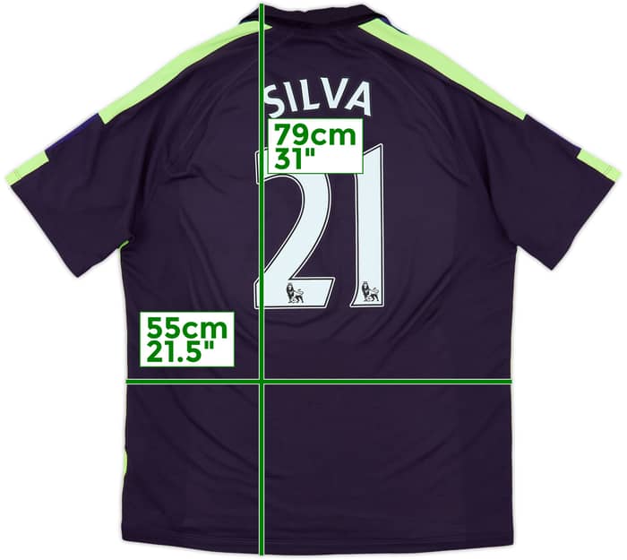 2014-15 Manchester City Third Shirt Silva #21 - 7/10 - (XL)