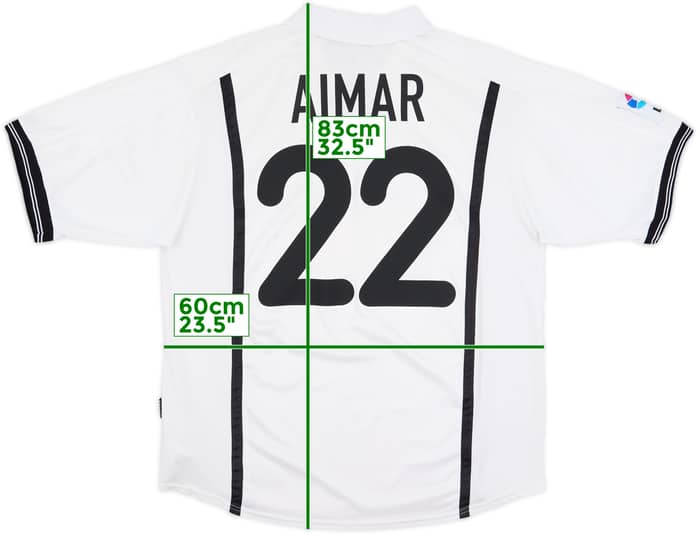 2000-01 Valencia Home Shirt Aimar #22 - 8/10 - (XL)